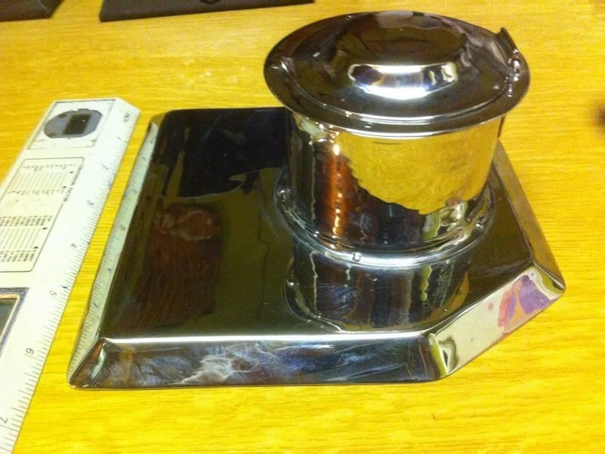 Jesson Birkett & Co, Stamped With Monogram. Arts & Crafts Silver Plated Inkwell photo Home Decor