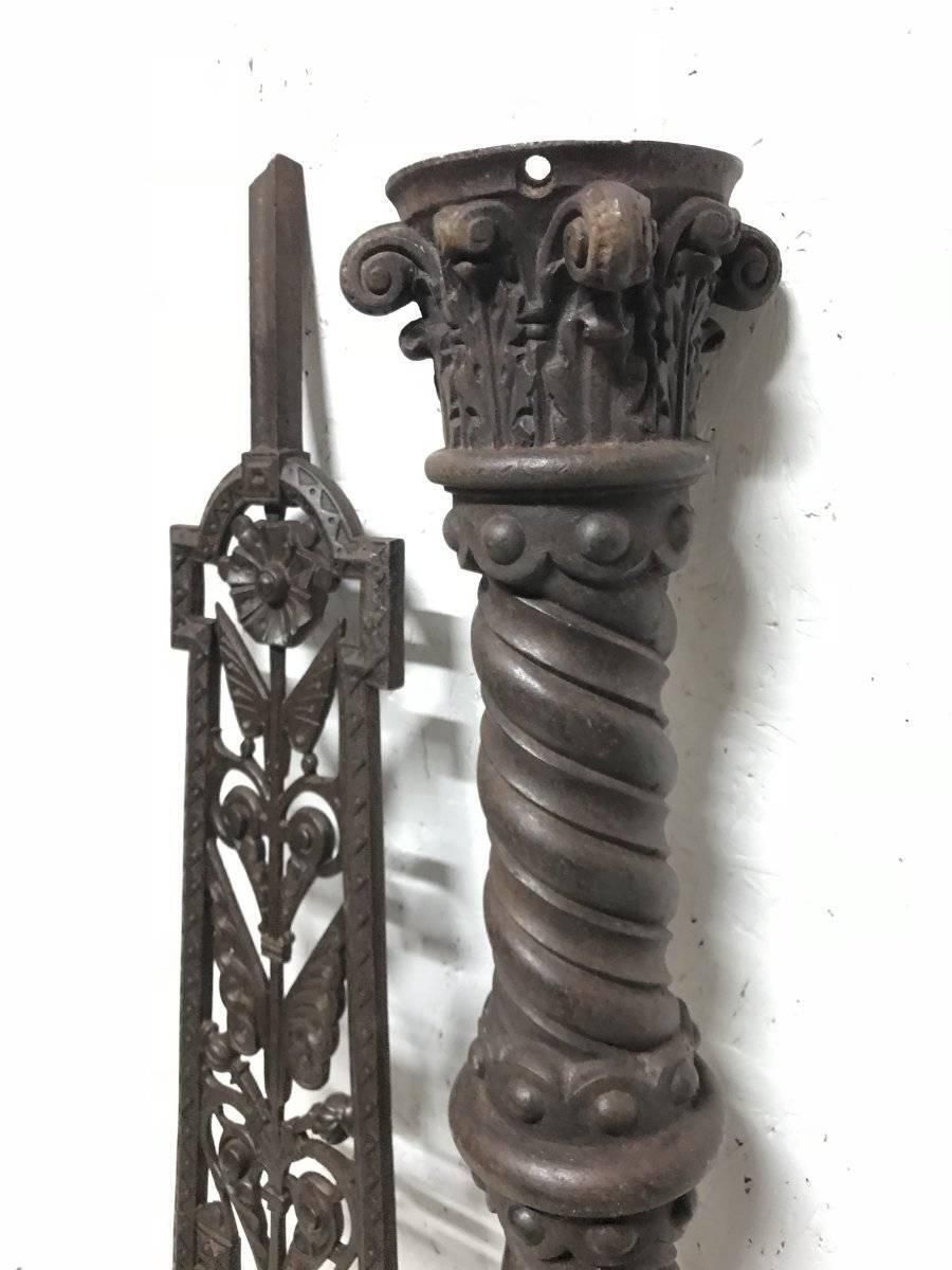 DR C Dresser Attri, 18 Cast Iron Floral Staircase Balustrades & The Knurl Post. photo 15301.0