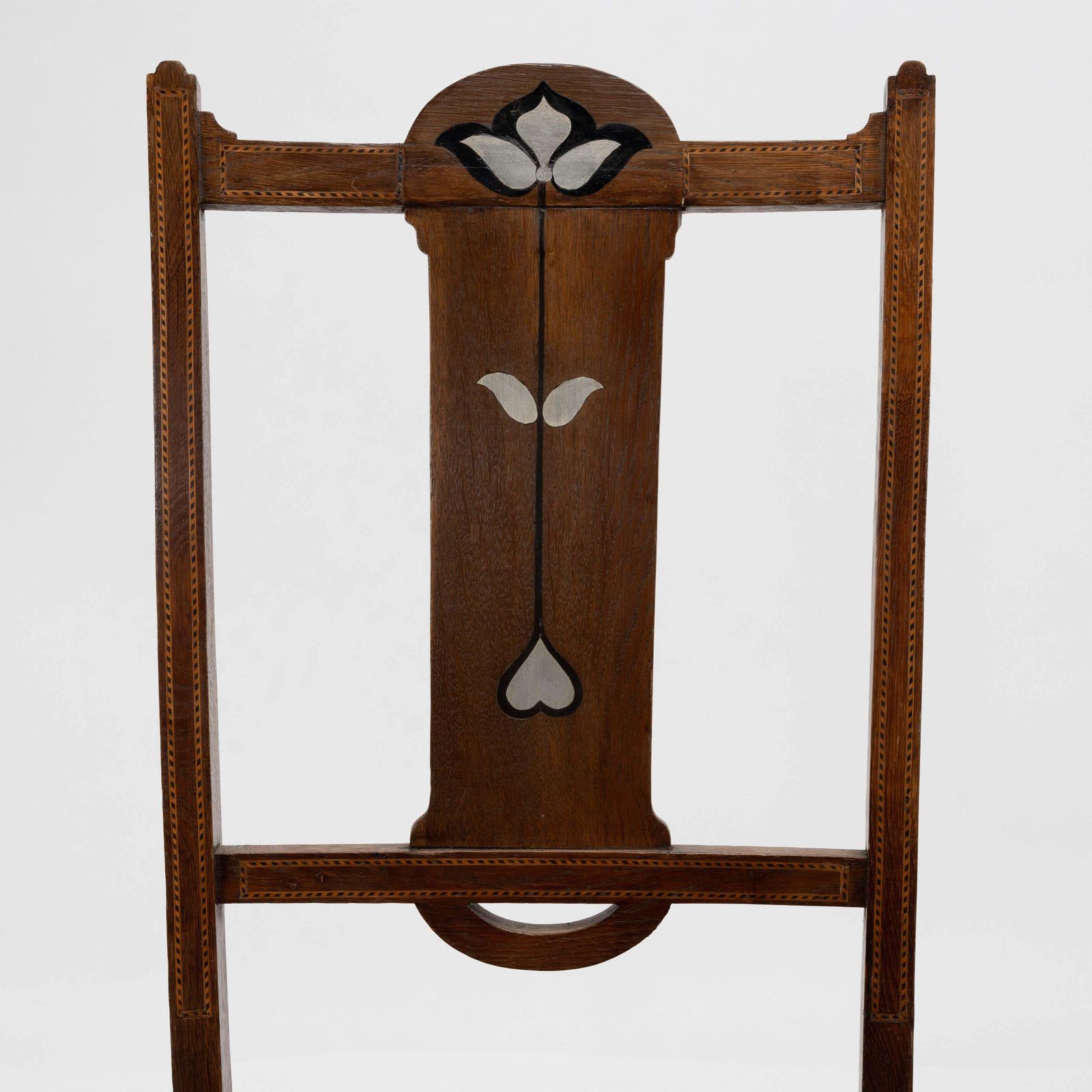 Waring & Gillow Probably. Arts & Crafts Side Chair With Ebony And Pewter Inlays photo vinterior