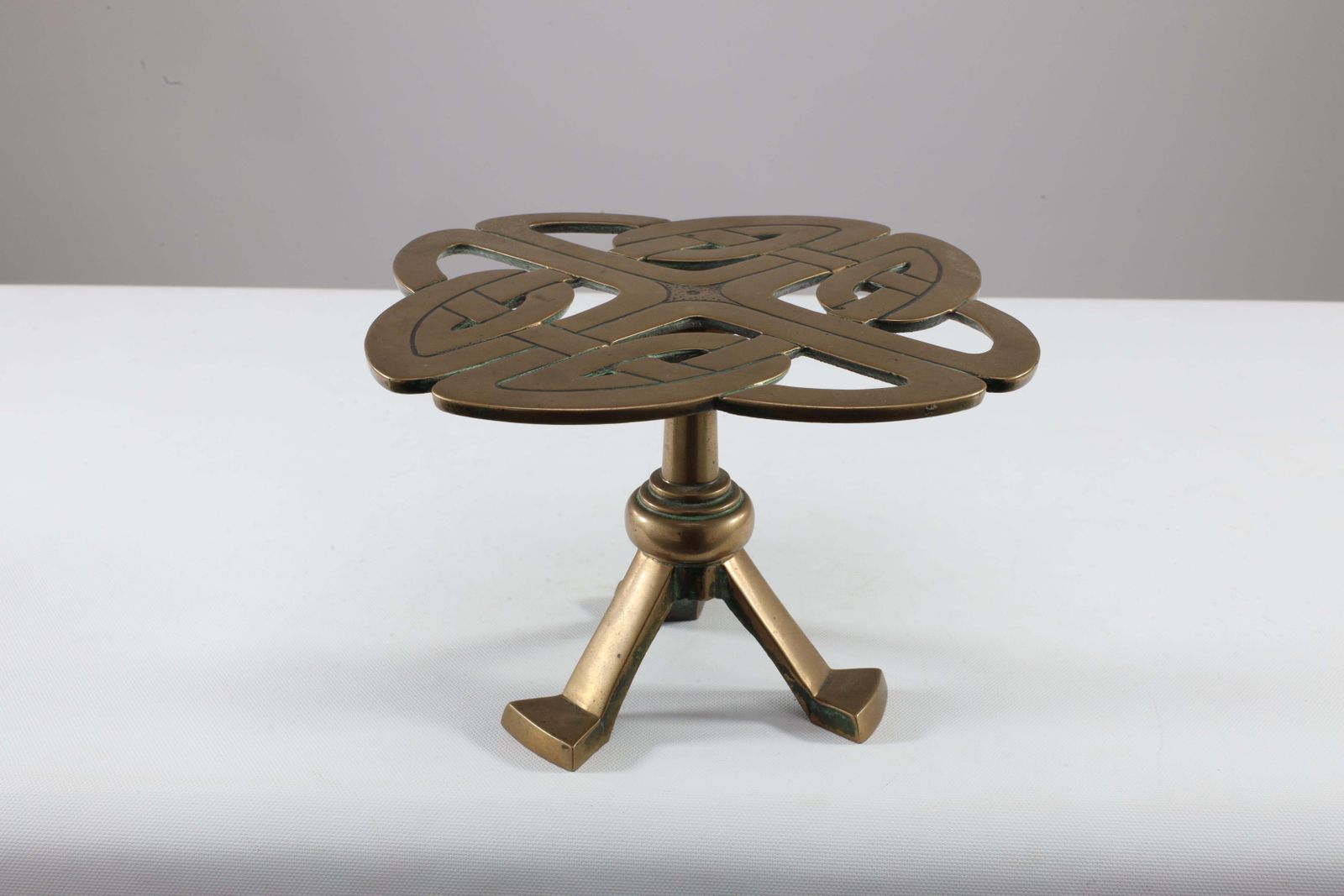 Margaret Gilmour Attri. A Good Glasgow School Brass Trivet With Celtic Details photo Home Fixtures