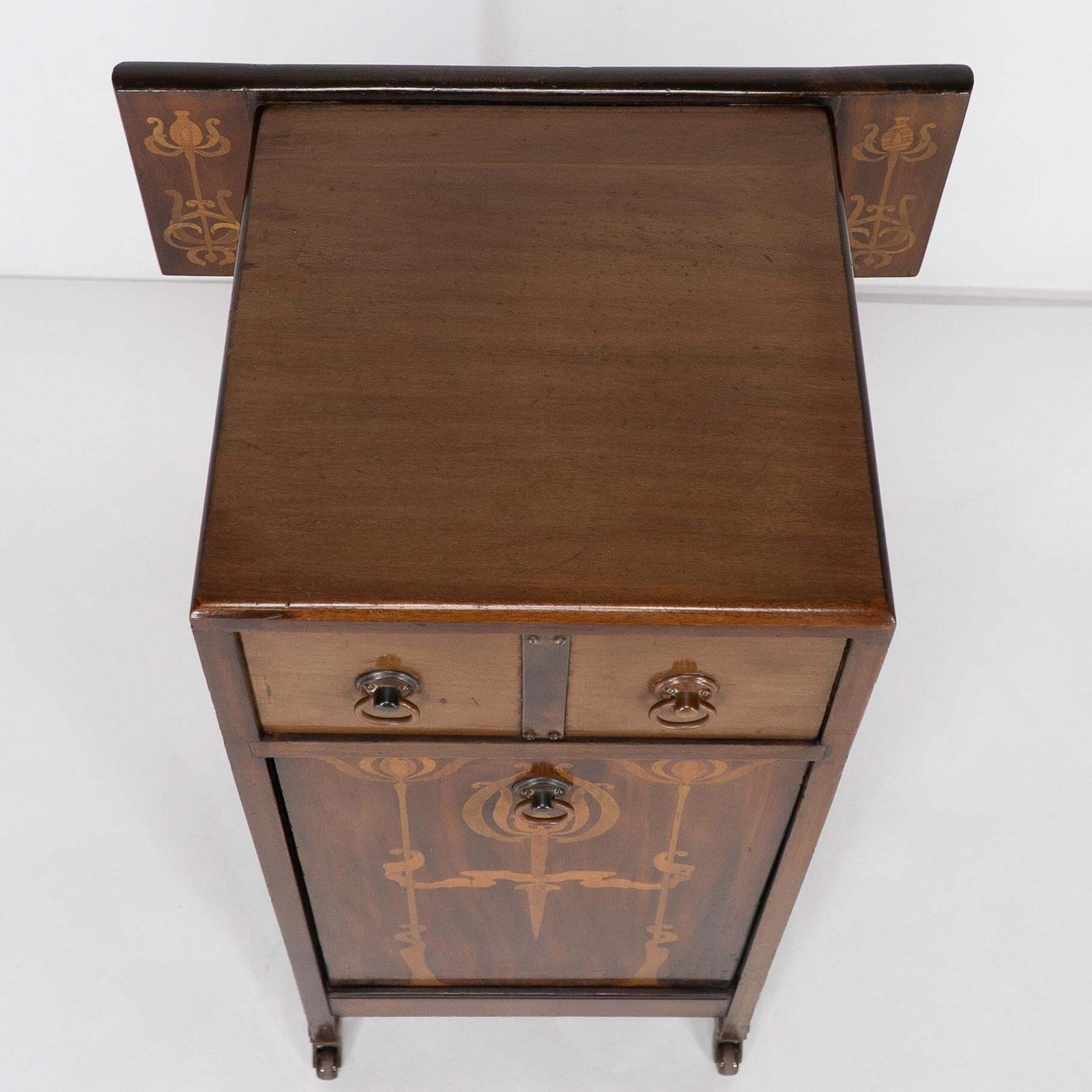 Liberty & Co Attributed. Arts & Crafts Coal Purdonium With Inlaid Floral Details photo vinterior