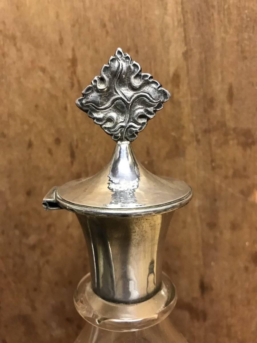 Greenwood And Watts. A Pair Of Gothic Revival Silver Mounted Glass Decanters. photo 1020.0