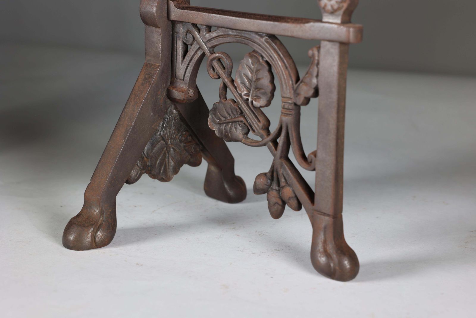 photo for sale DR C Dresser (Style Of). A Pair Of Arts And Crafts Cast Iron Fire Dogs