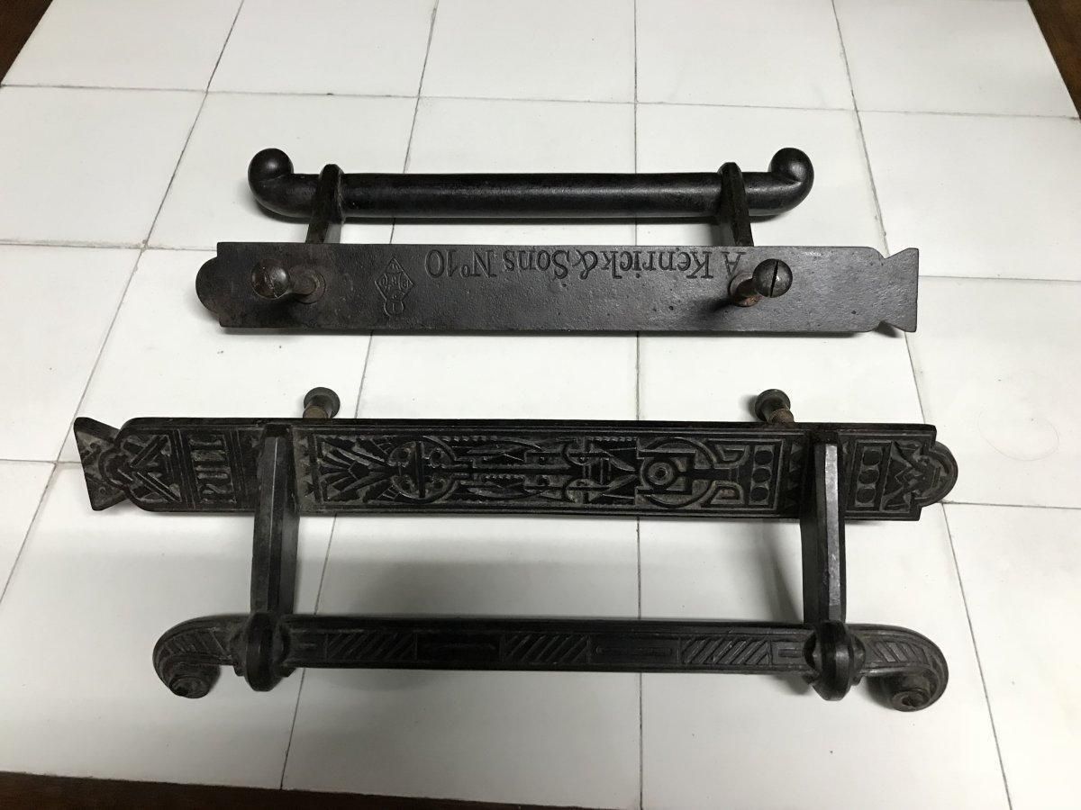DR C Dresser, Kenrick A Pair Of Aesthetic Movement Cast Iron Torii Style Handles photo furniture