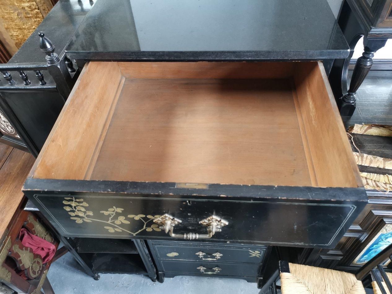 photo vinterior Daniel Cottier A Rare And Early Anglo Japanese Ebonized Tall Chest Of Drawers