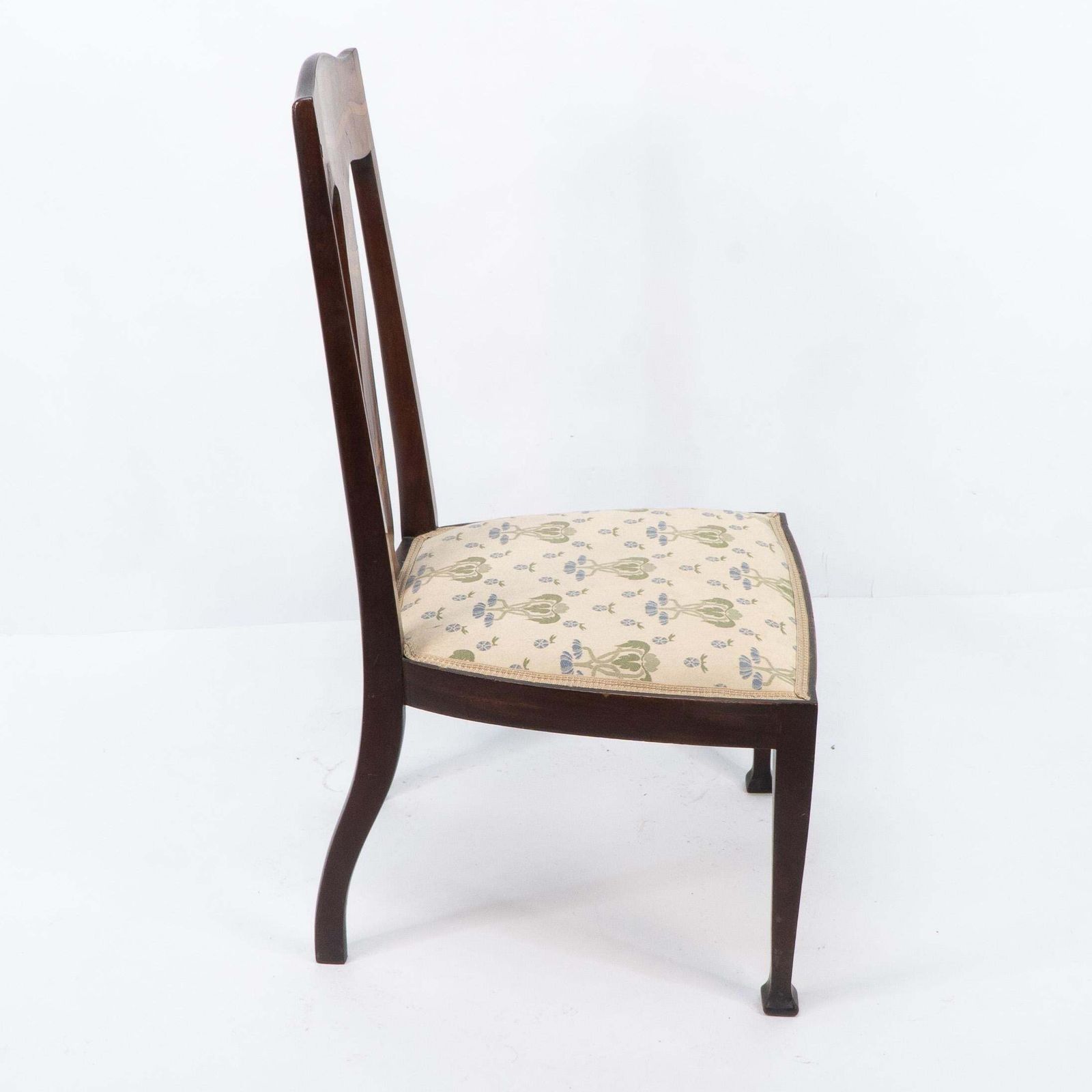 Jas Shoolbred. Arts & Crafts Mahogany Rosewood Chair With Stylized Floral Inlay photo 969.0