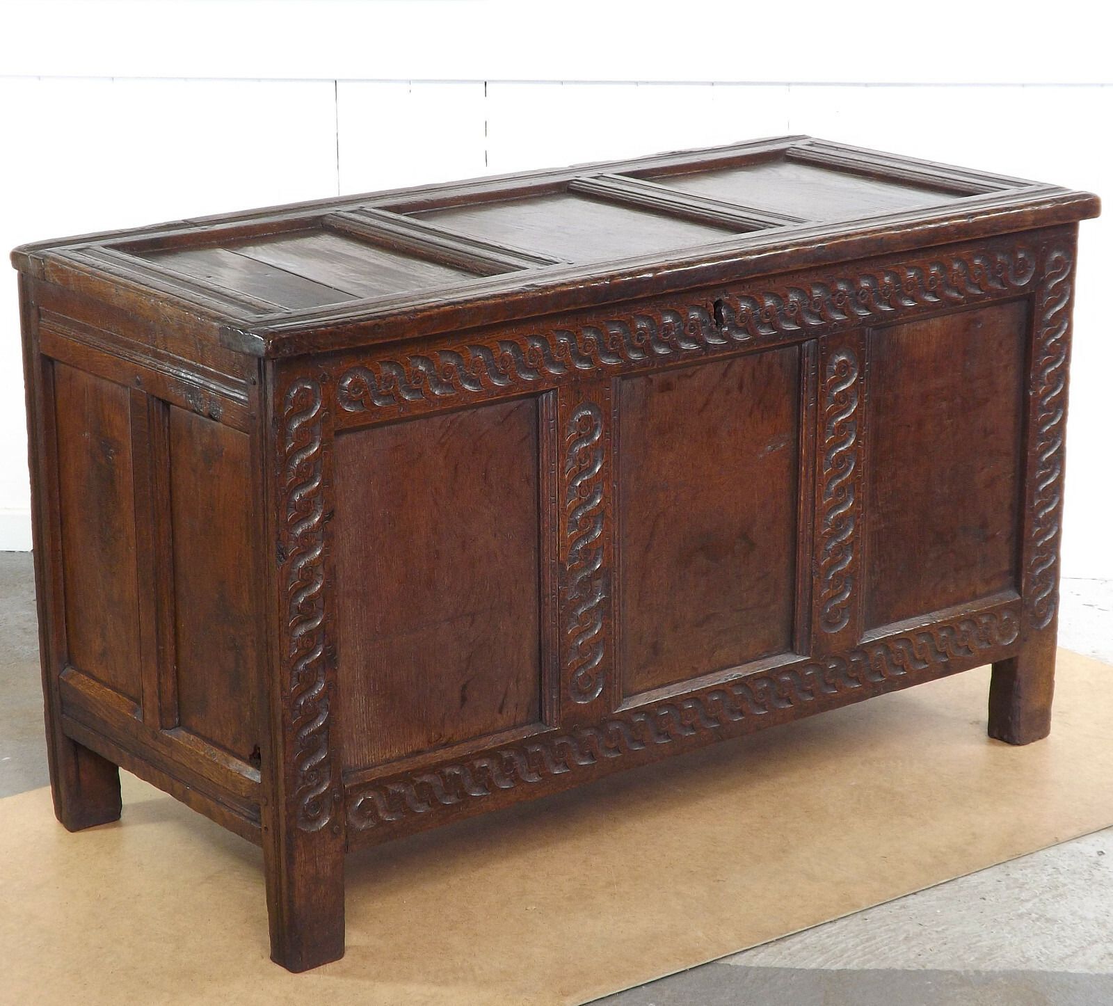 Oak Coffer (Delivery Available) 17thc Antique