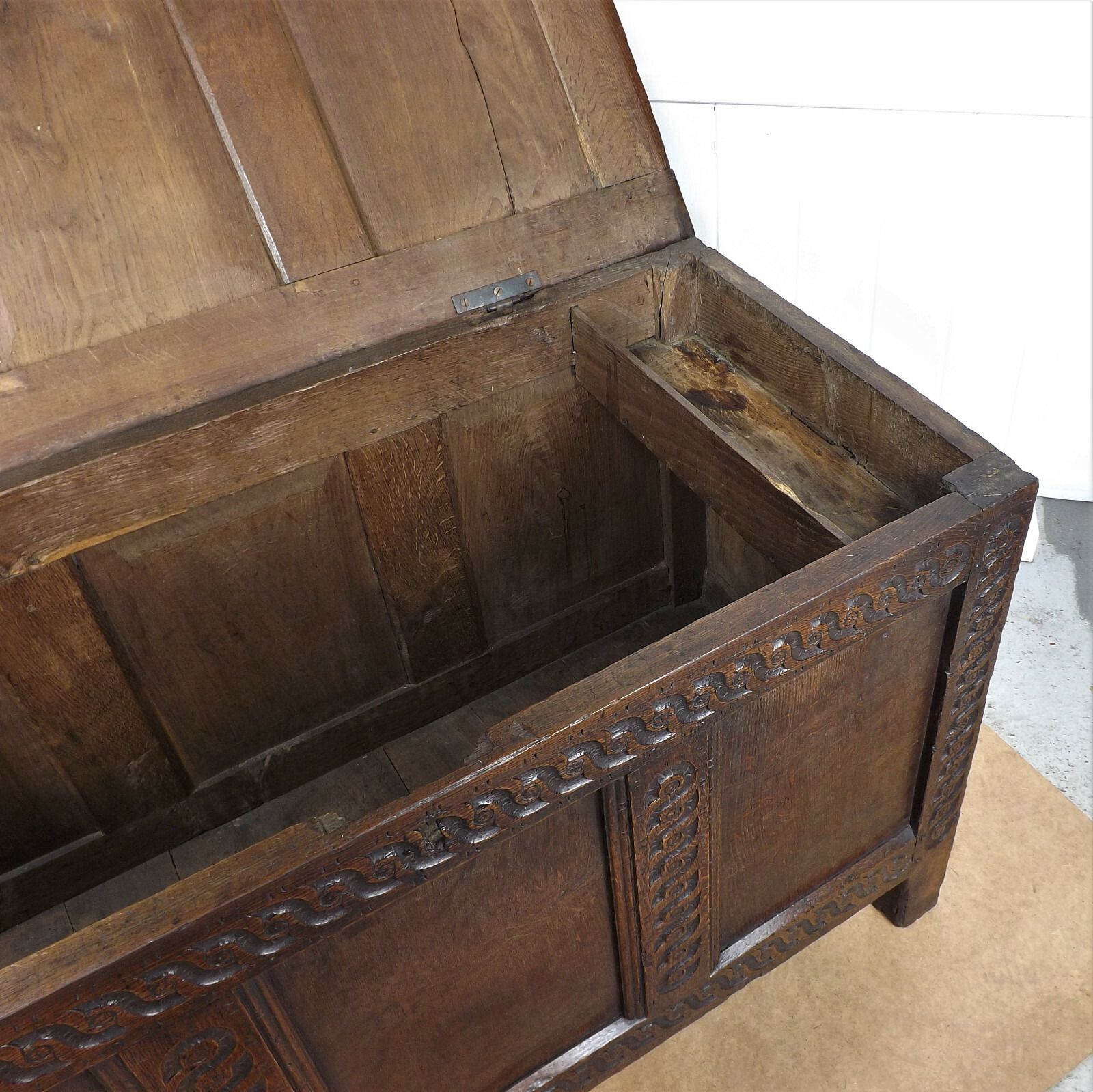 Oak Coffer (Delivery Available) 17thc Antique photo buy