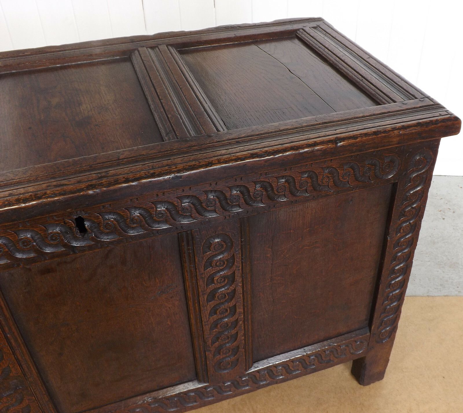 Oak Coffer (Delivery Available) 17thc Antique photo vintage