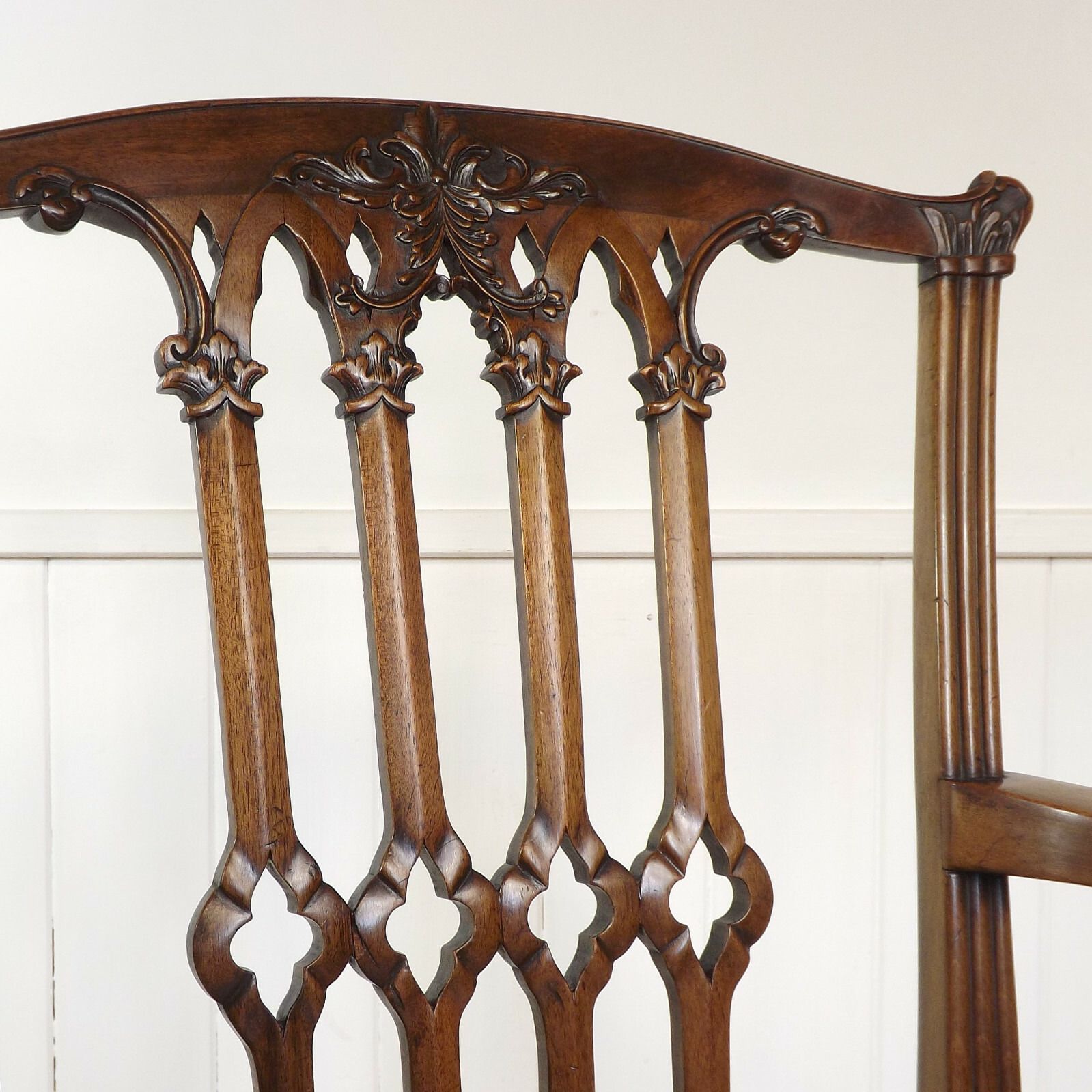 Desk Chair Arm Elbow Chippendale Mahogany C1900 Antique photo for sale