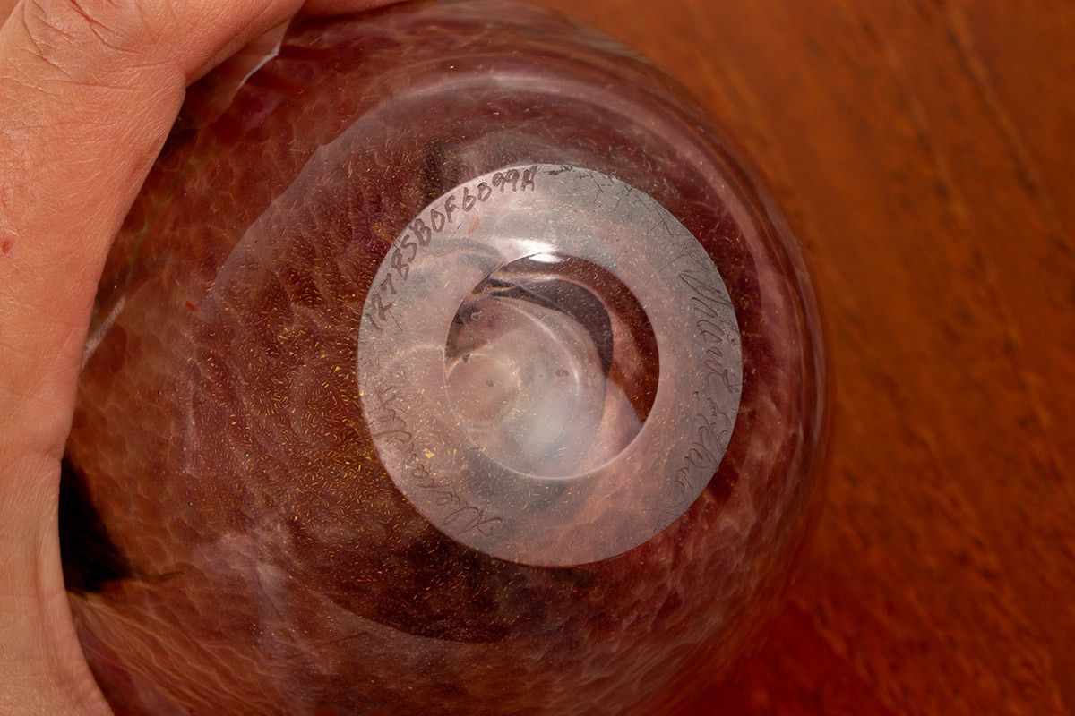 photo furniture Art Nouveau Style Blown Glass Vase By Ed Aleksander For Orient & Flume 1975.