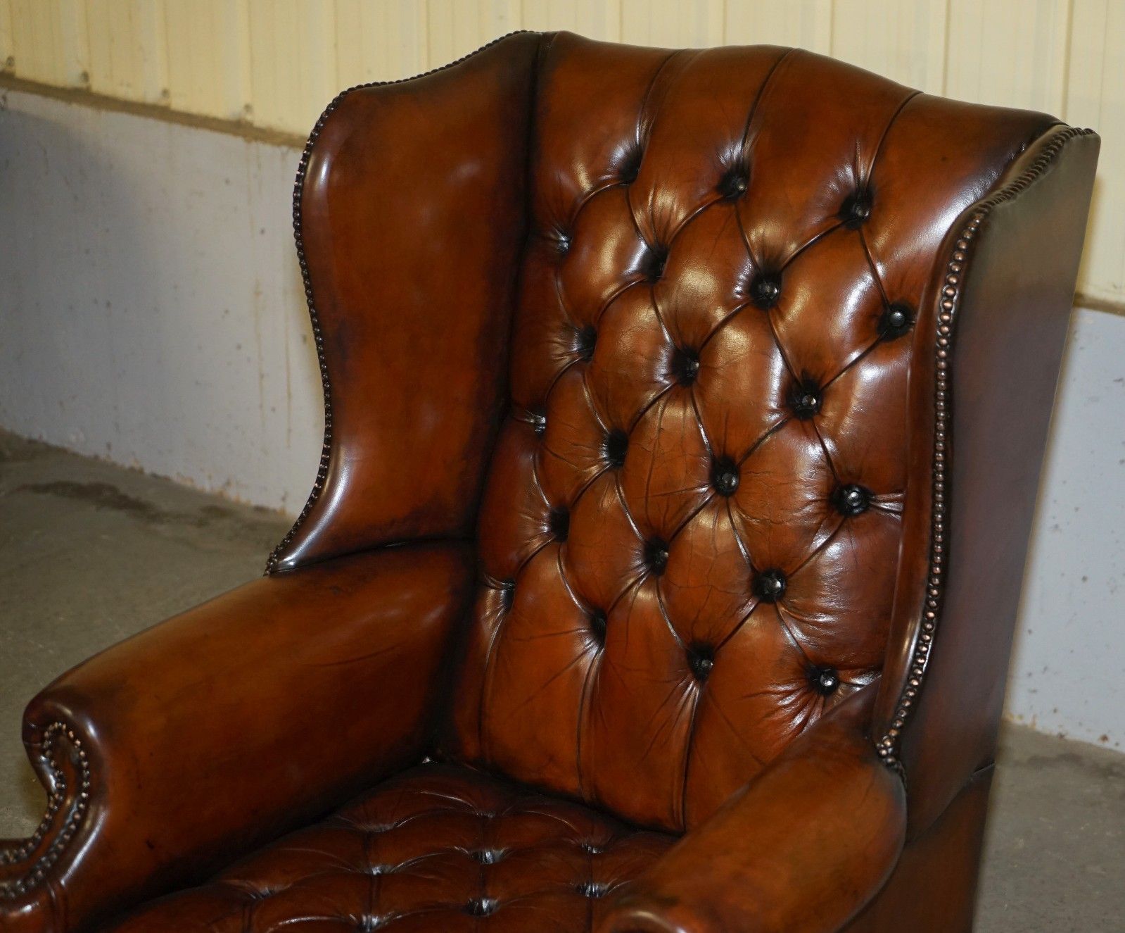 Pair Of Fully Restored William Morris Arm Chesterfield Tufted Wingback Armchairs photo 5950.0