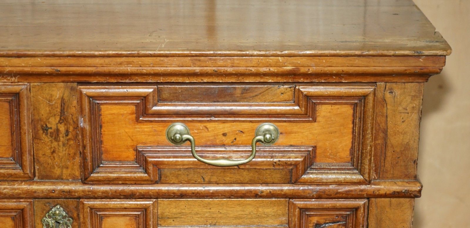 Antique 17th Century English Oak Medium Sized Chest Of Two Over Two Drawers photo vinterior