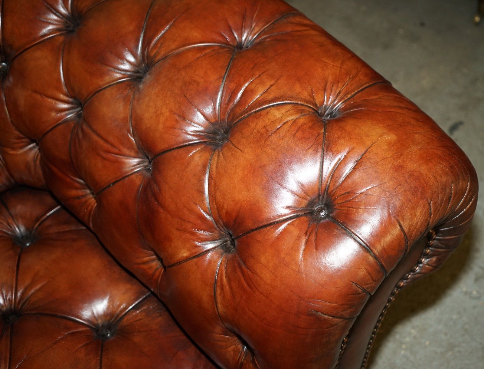 23500.0 Pair Of George Smith Early Victorian Brown Leather Chesterfield Tufted Sofas photo