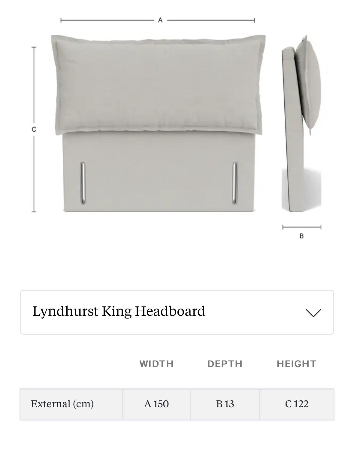 Grey Linen Kingsized Headboard