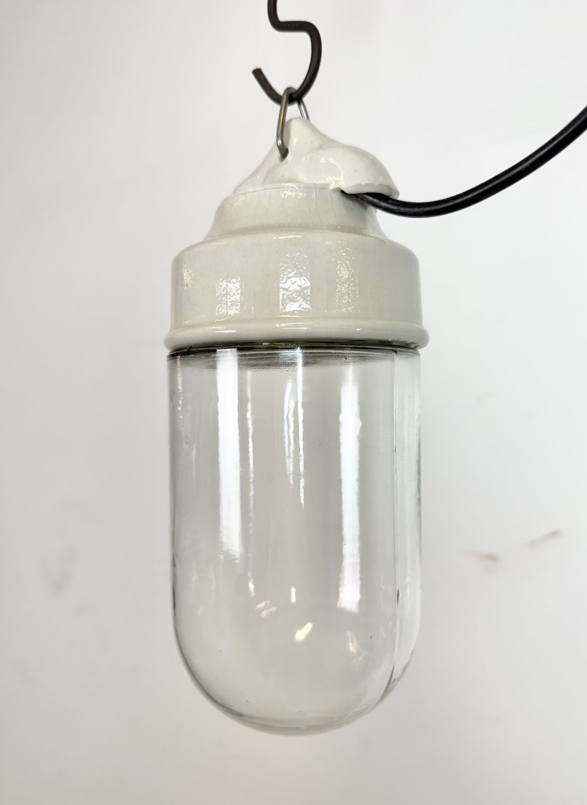 149.0 Vintage White Porcelain Pendant Light, 1970s photo