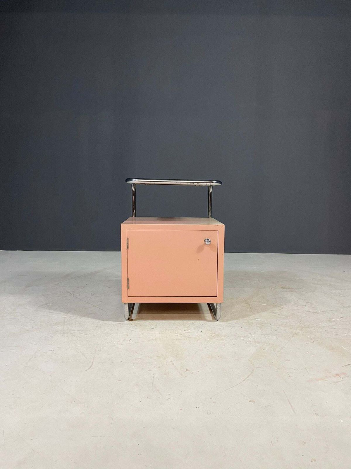 Kovona Bauhaus Style Bedside Table, 1950s, Czechoslovakia photo vintage