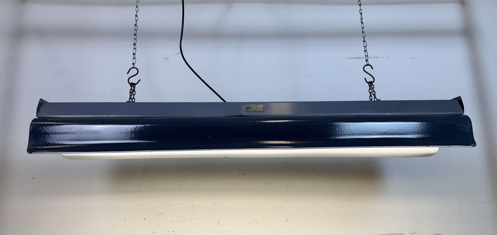 Grey Enamel Industrial Hanging Tube Light From Elektrosvit, 1960s photo Lighting