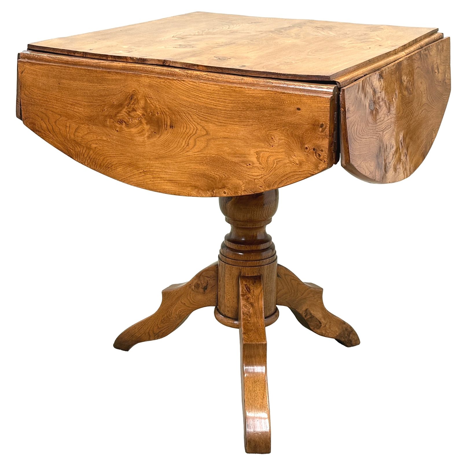 photo for sale Rare 19th Century French Provincial Elm Dropleaf Centre Table (France, Circa 1850)