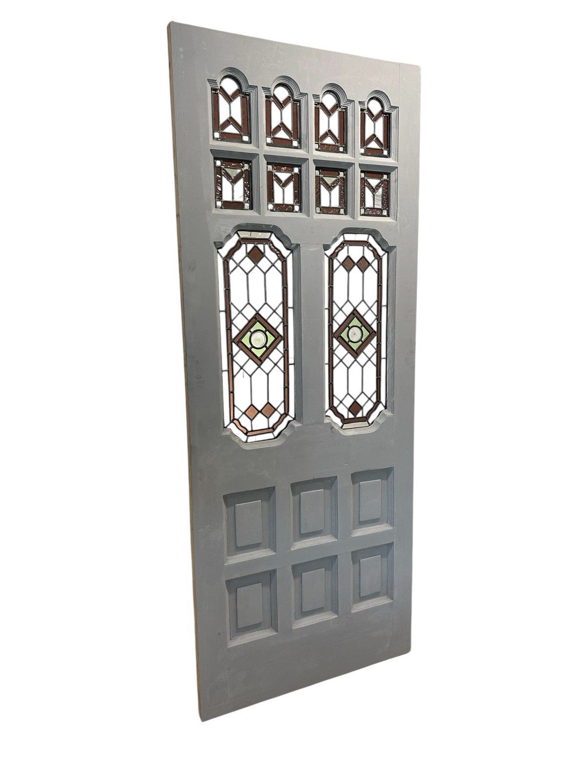 Edwardian Stained Glass Front Door Old Antique Period Reclaimed Wood Refurb photo furniture