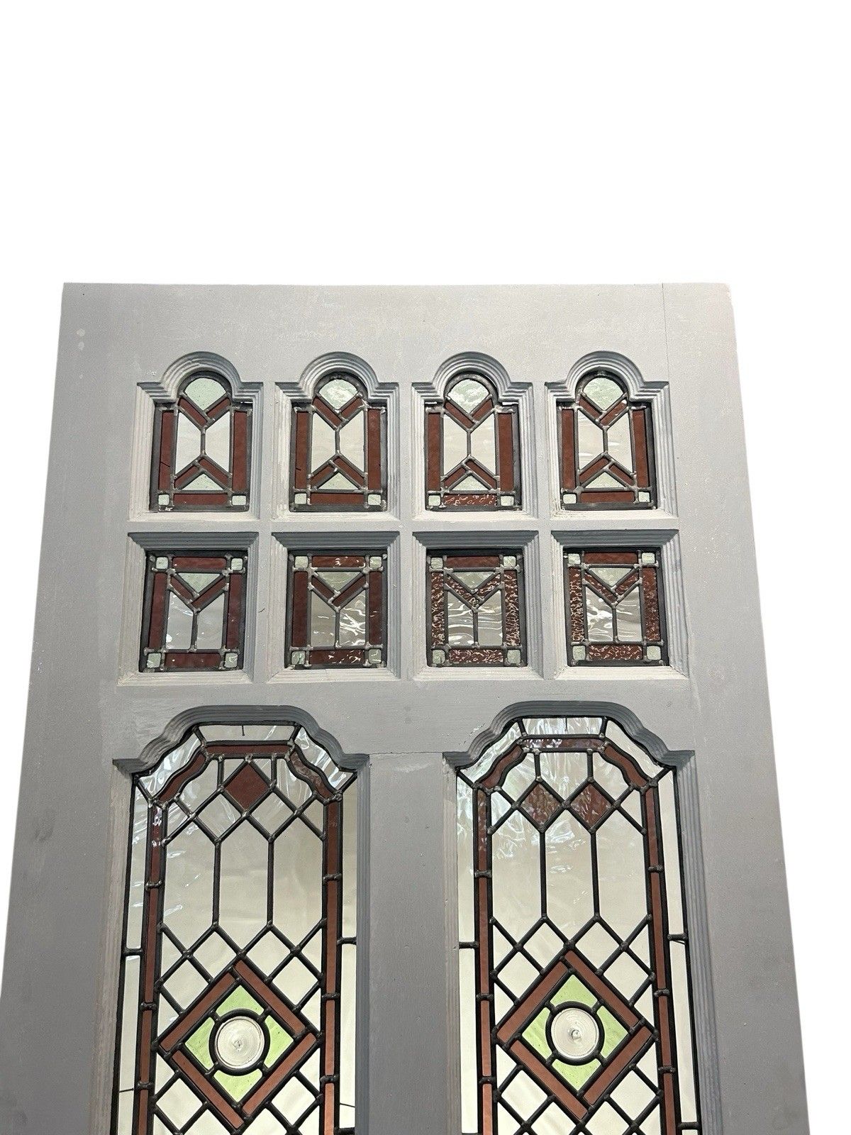 Edwardian Stained Glass Front Door Old Antique Period Reclaimed Wood Refurb photo Home Fixtures