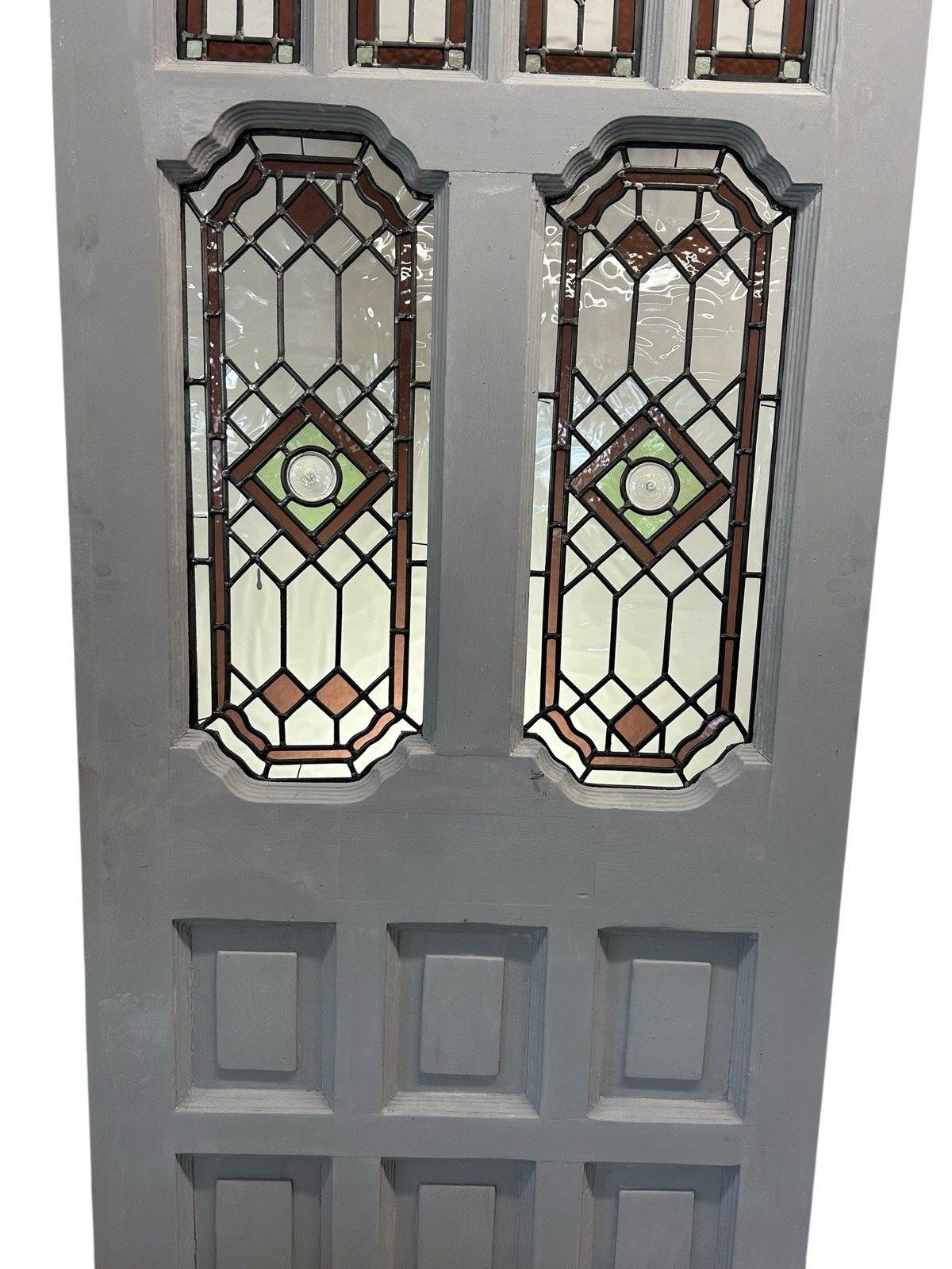 Edwardian Stained Glass Front Door Old Antique Period Reclaimed Wood Refurb photo vinterior