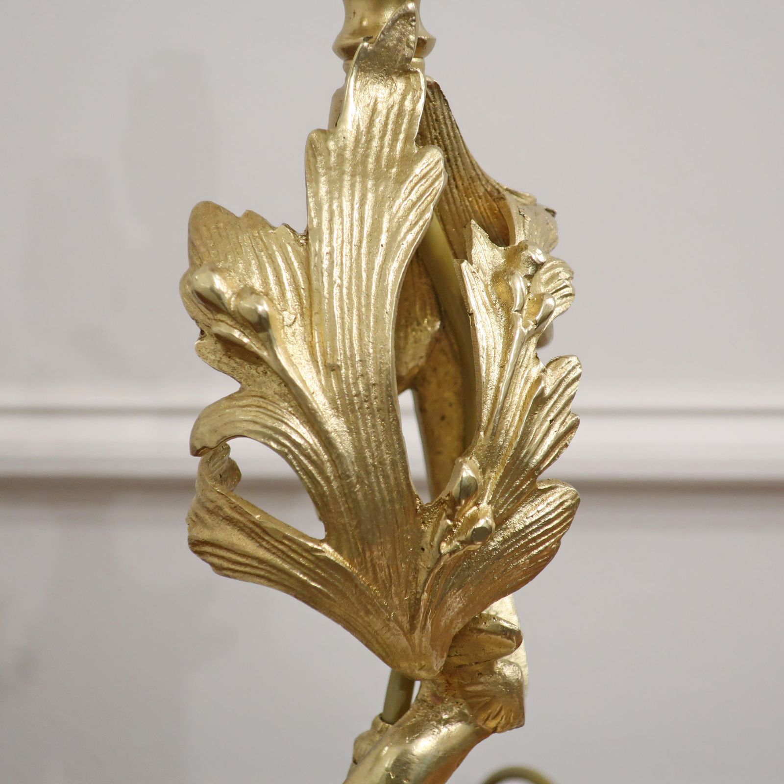 French Rococo Style Gilt Bronze Table Lamp photo vintage