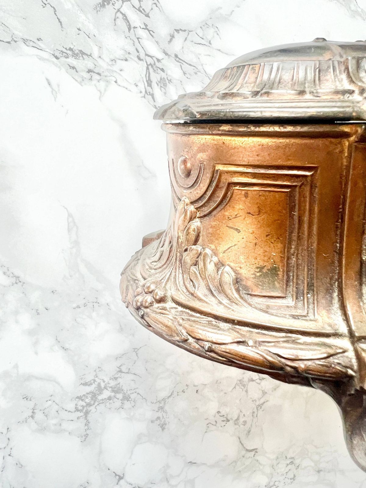 Antique French Large French Jewelry Box Romantic Victorian Metal Chest Boudoir Rare Silk Padded Precious Jewel Box Marie Antoinette Rococo photo Home Decor