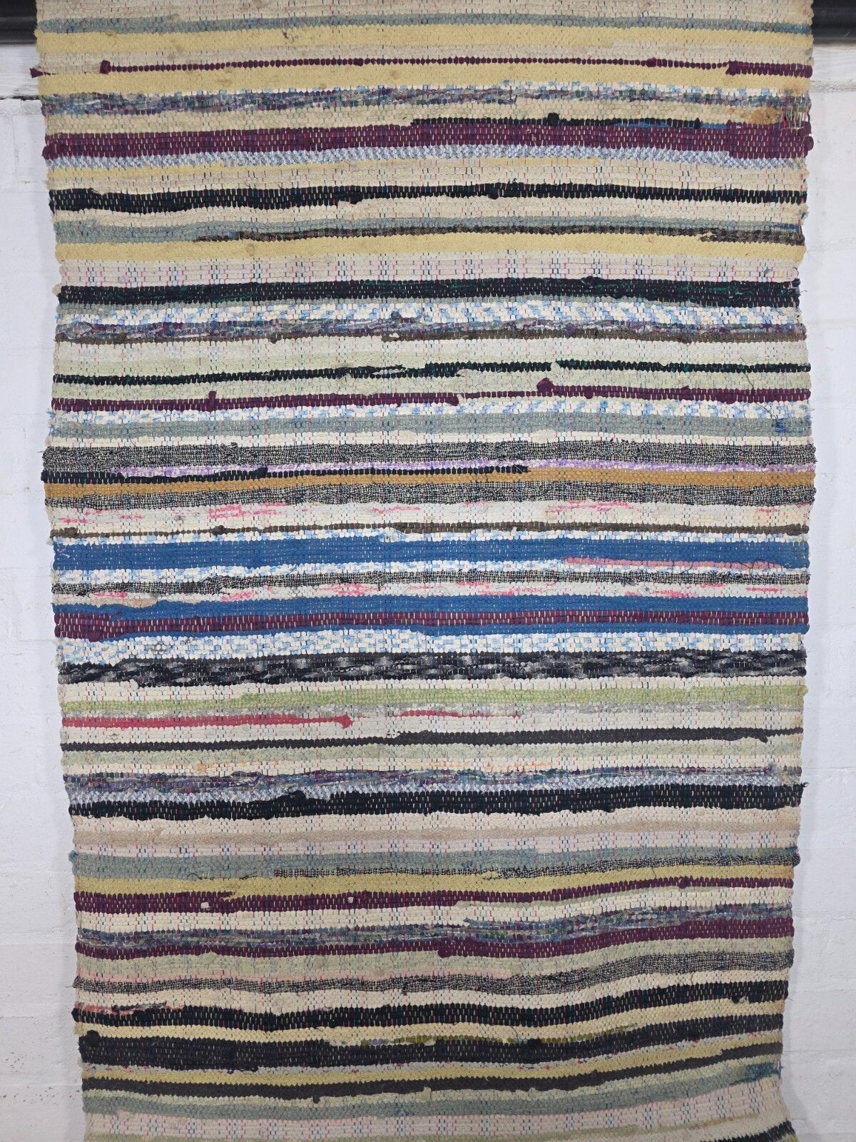 photo buy Vintage 4.5m 1950's Swedish Scandinavian Hand Woven Rag Rug Carpet Runner Yoga