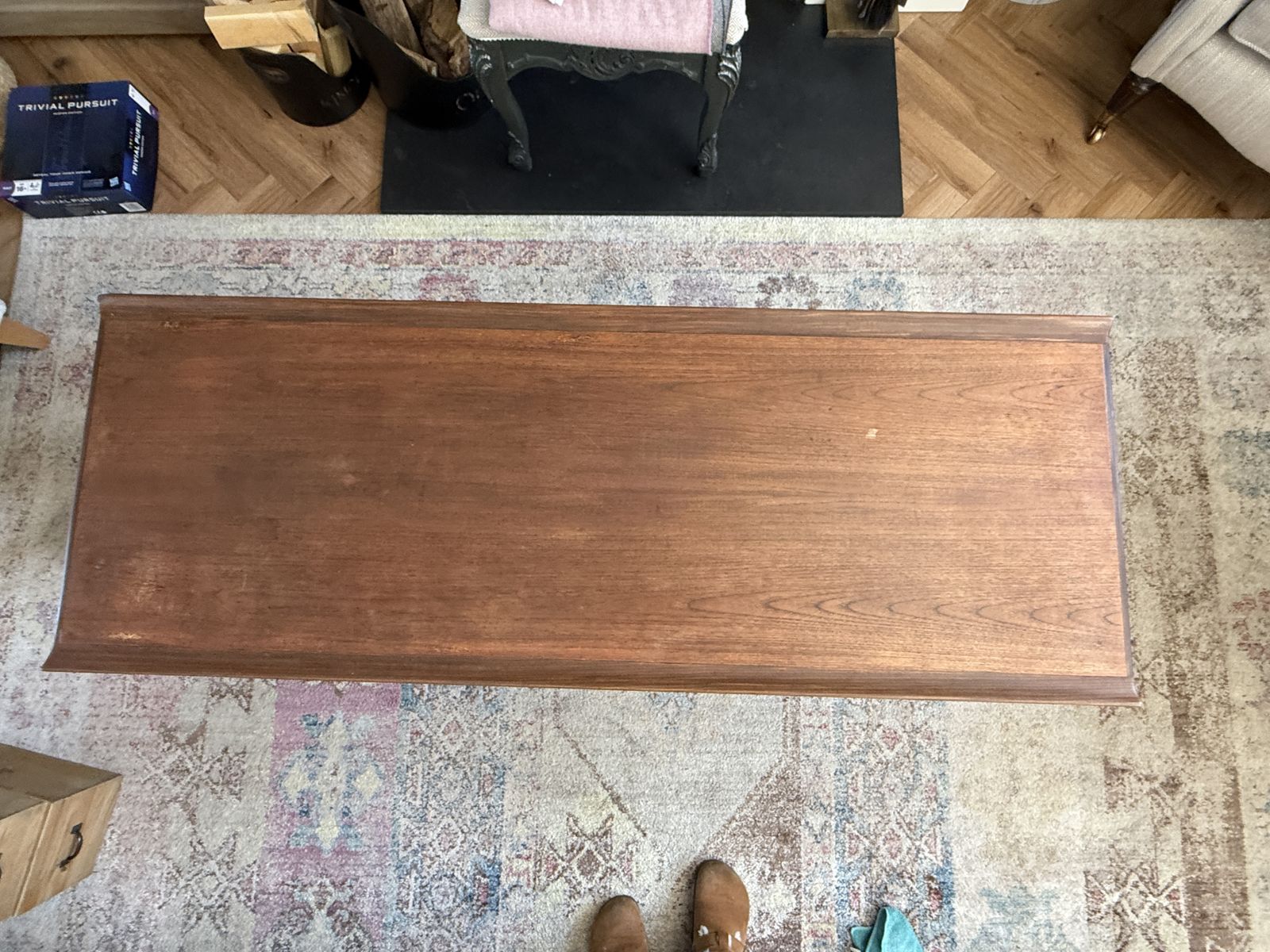 Vintage Mid Century Teak Surfboard Coffee Table photo 180.0