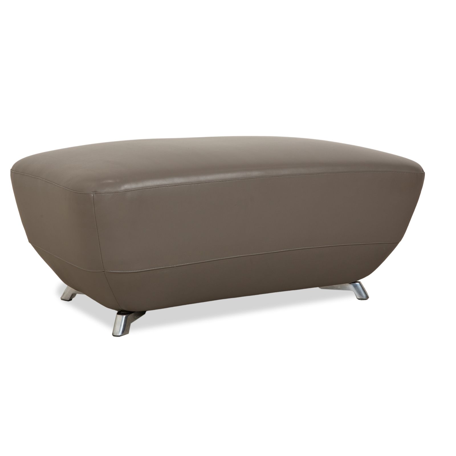Pouf Leolux Daja en cuir gris