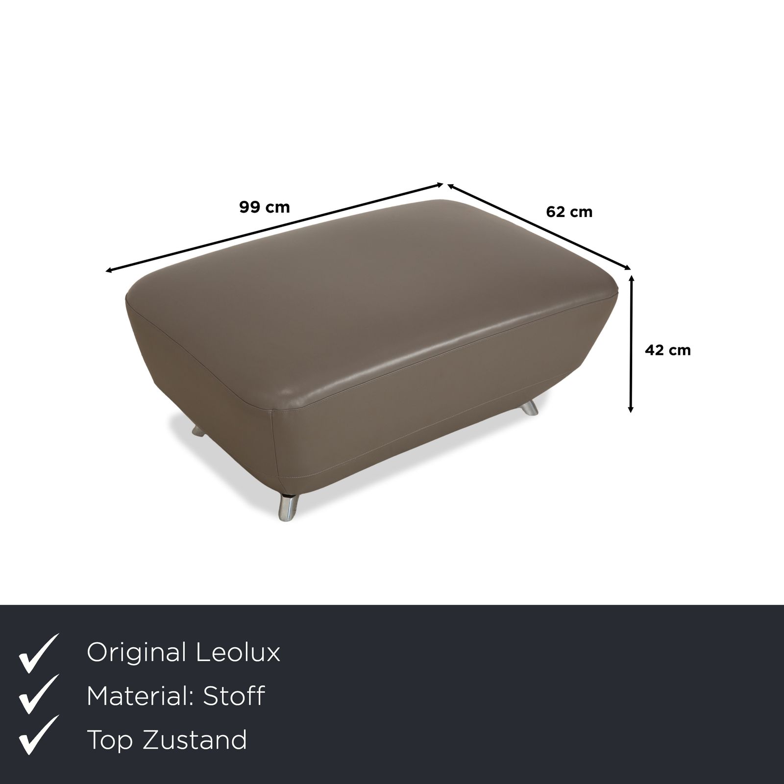 Pouf Leolux Daja en cuir gris photo furniture