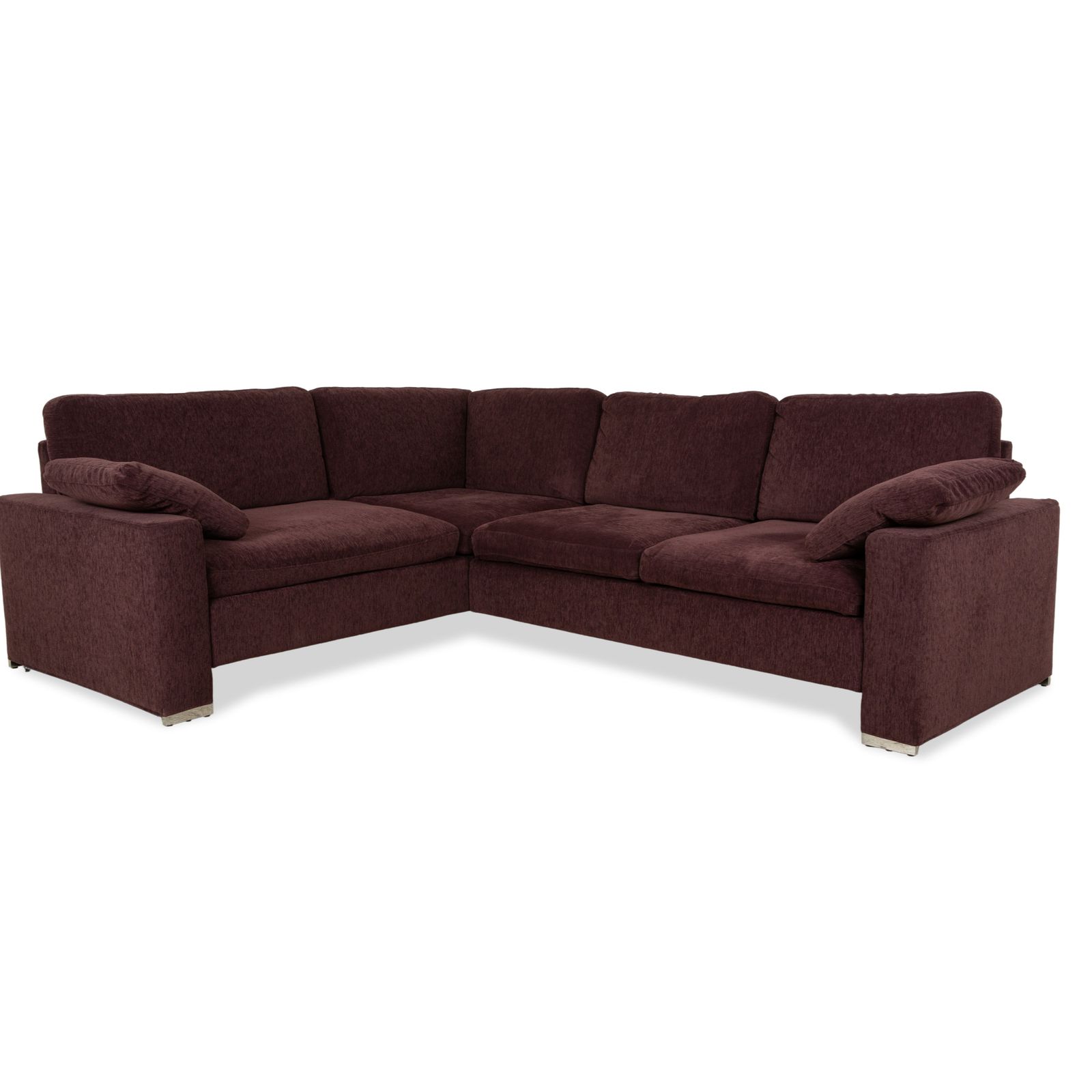 Canapé d'angle Brühl Alba en tissu, bordeaux foncé