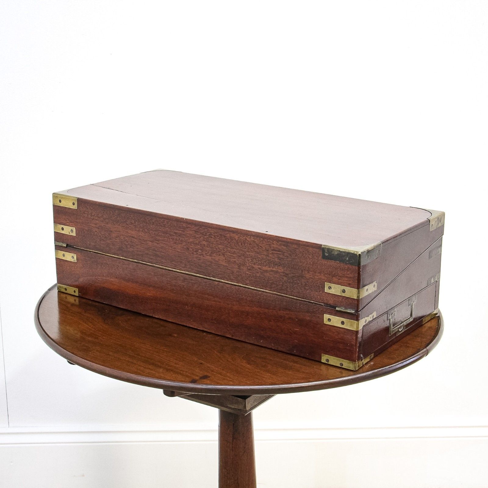 Victorian Mahogany Campaign Writing Slope photo vintage