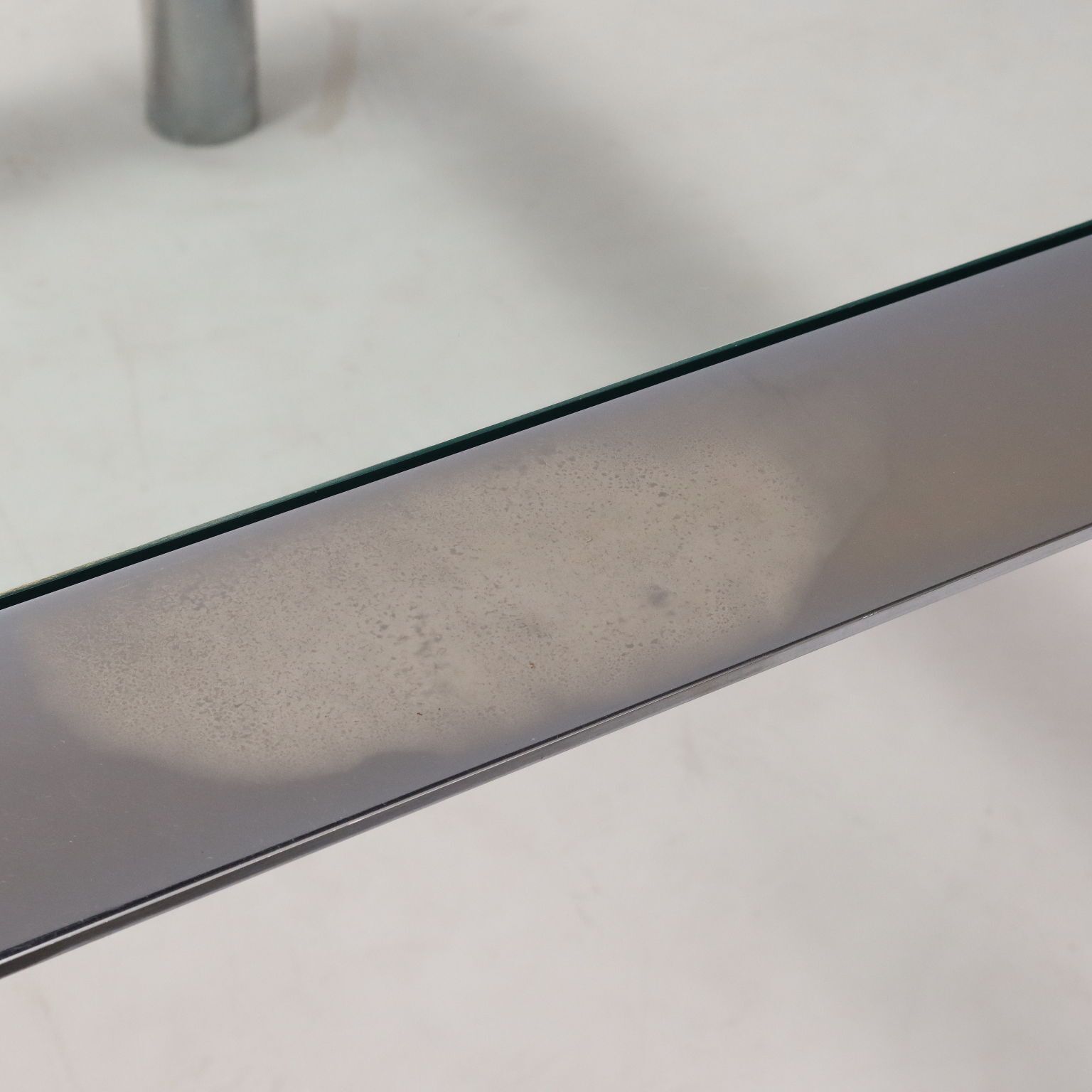 Vintage Table Chromed Metal Glass Italy 1960s 1970s photo buy