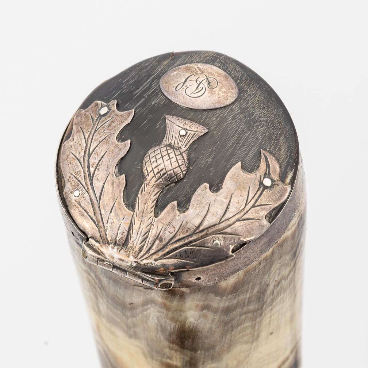 Antique 19th Century Scottish Silver Mounted Horn Table Snuff Mull C.1829 photo 2195.0