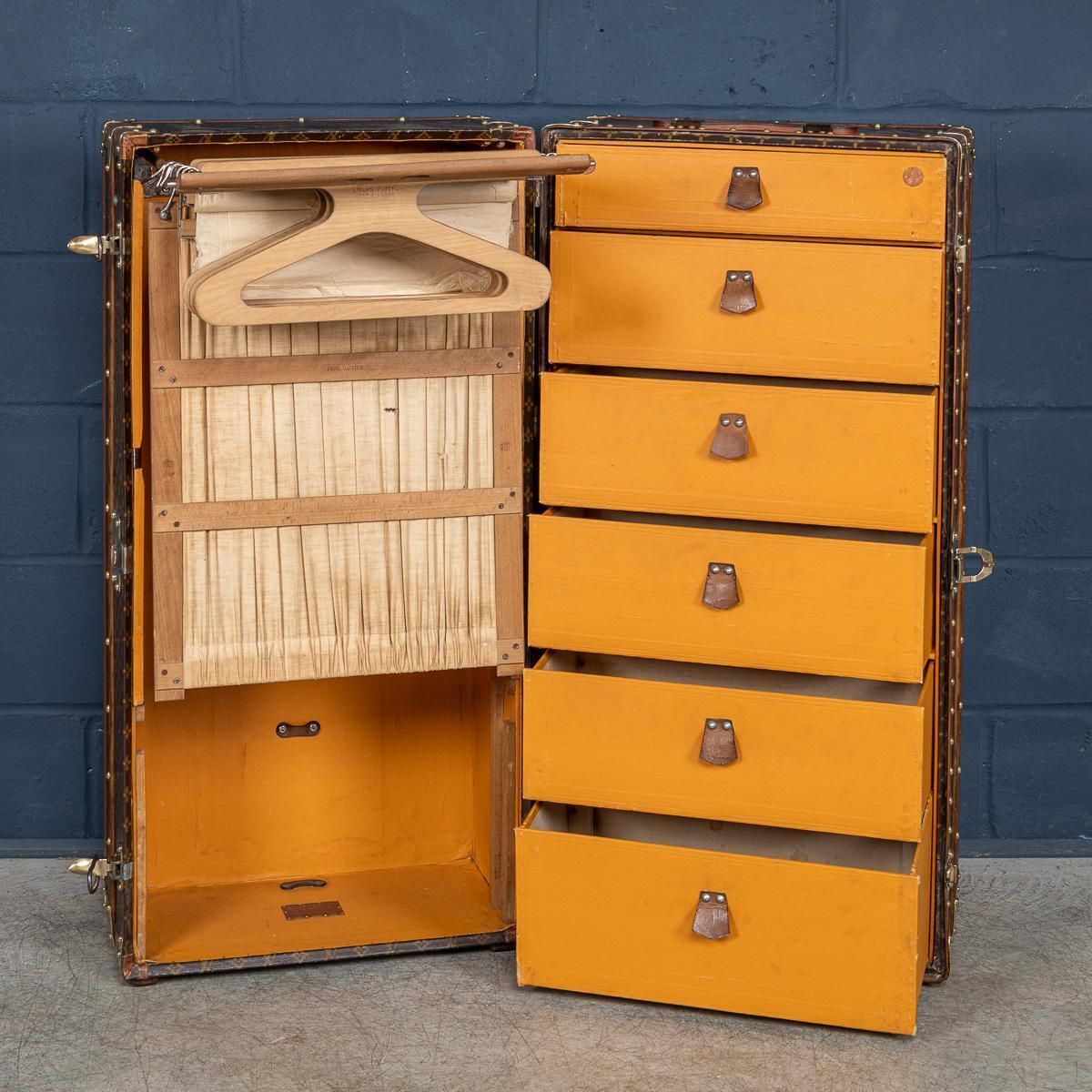 photo for sale 20th Century Louis Vuitton Wardrobe Trunk In Monogram Canvas, France C.1930
