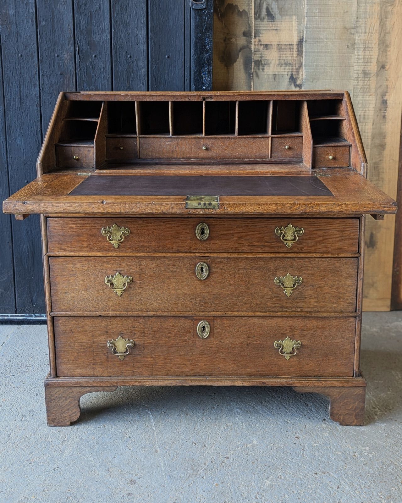 Antique Oak Bureau (Delivery Available) George II C1750 photo vintage