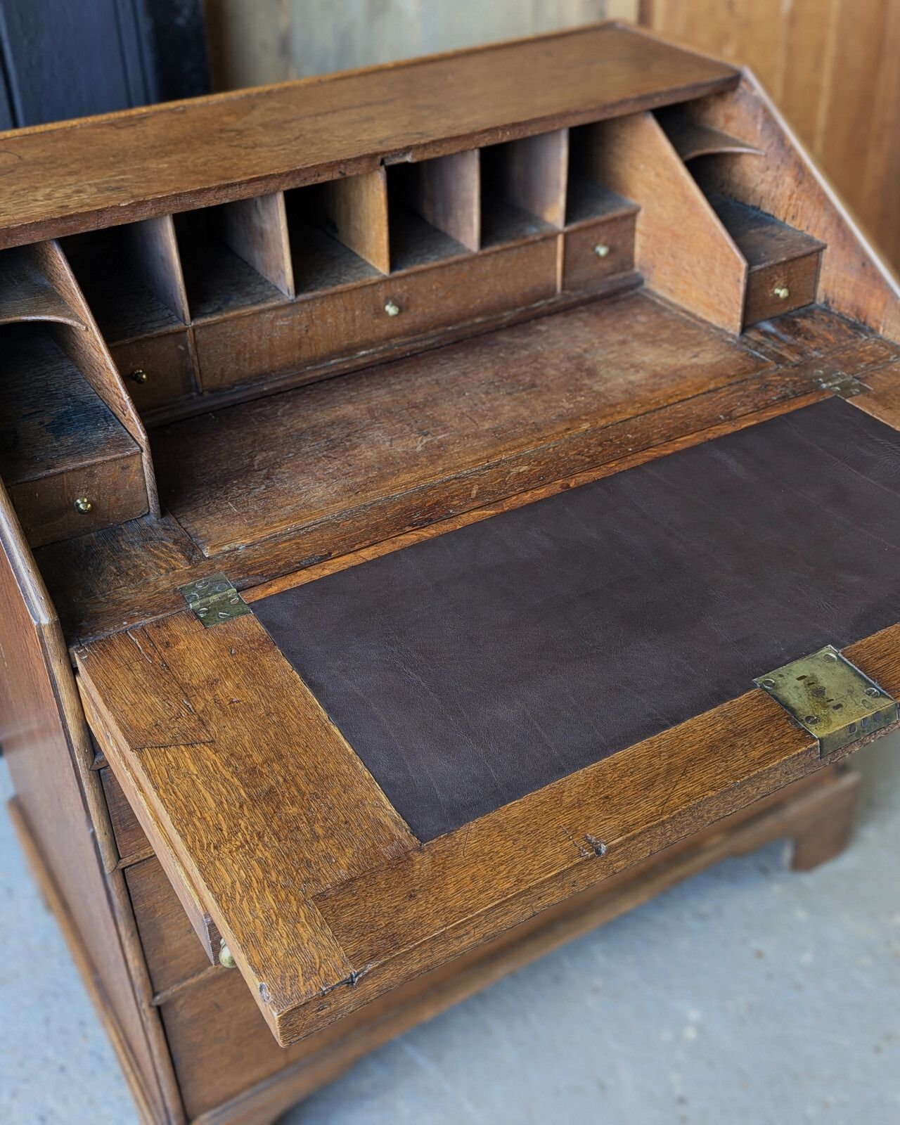 600.0 Antique Oak Bureau (Delivery Available) George II C1750 photo