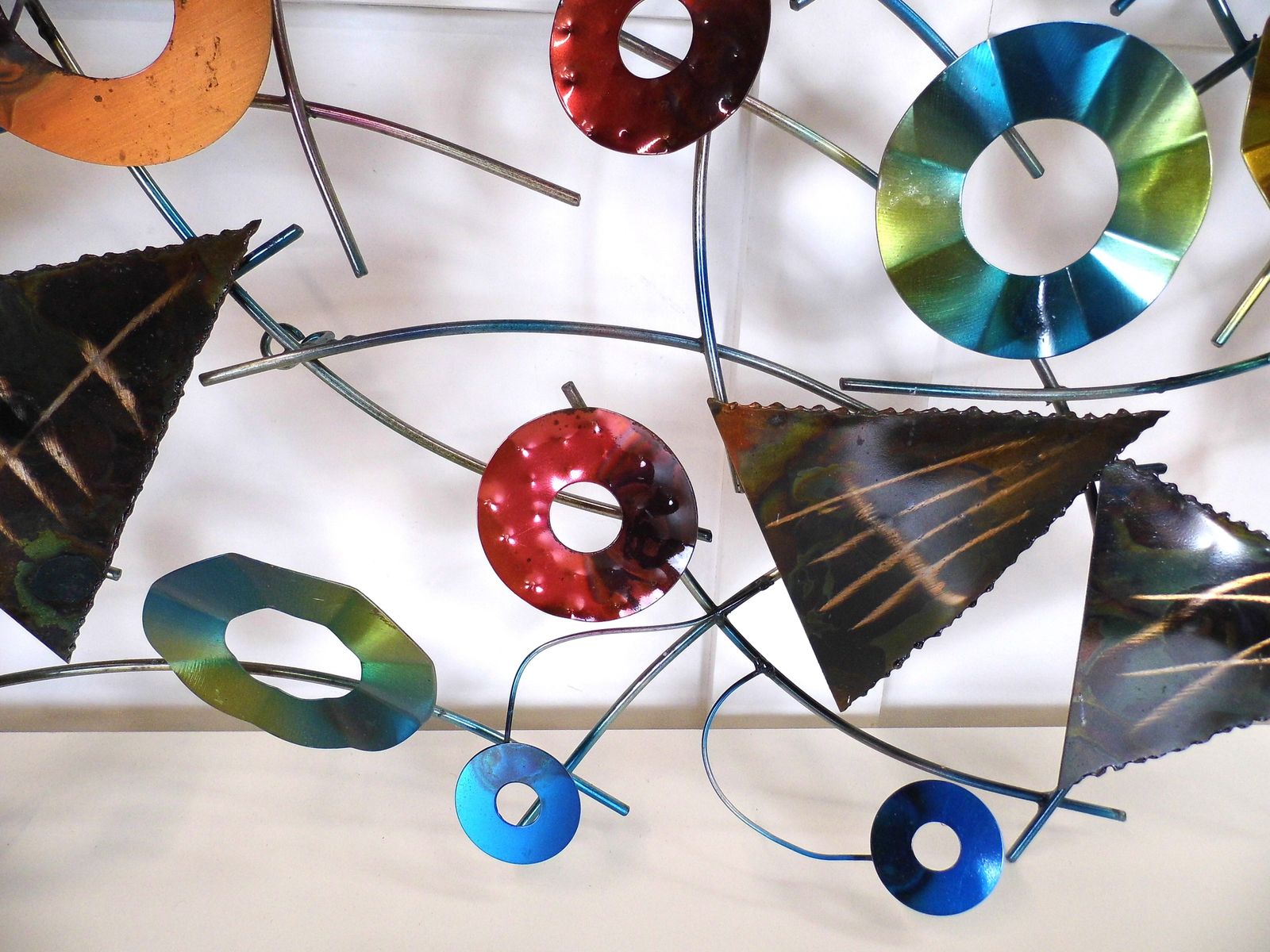 photo for sale Curtis Jere Kaleidoscope Mixed Metal Wall Art Sculpture Artisan House 2003