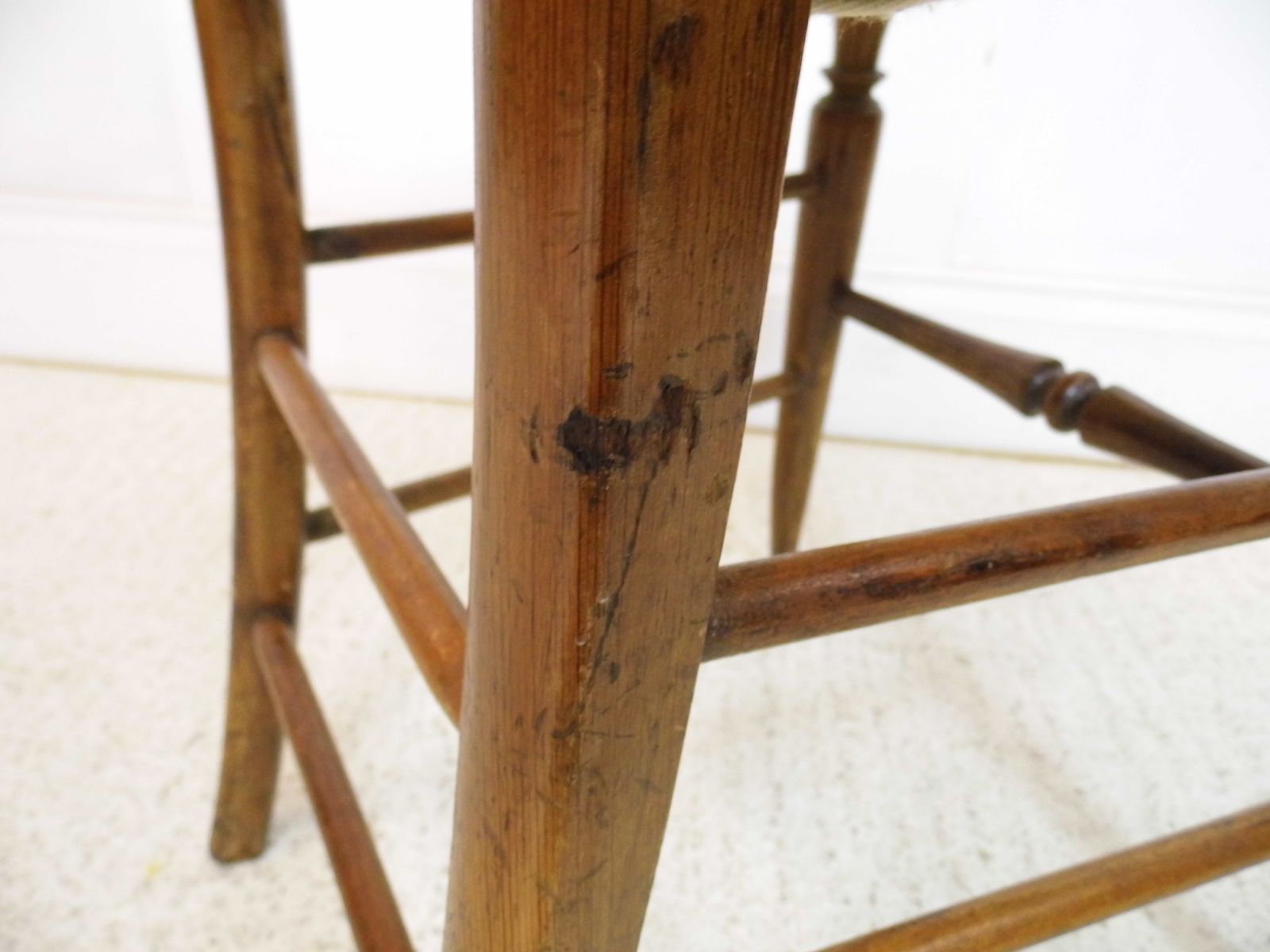 120.0 Antique Pitch Pine Bedroom Chair Victorian Tiger Pine Rare Side Chair Design photo