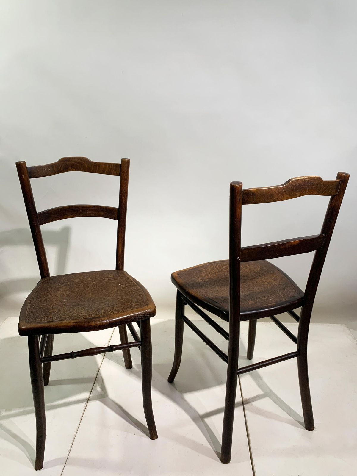Pair A.M.Luther "Luterma" Art Deco Bentwood/Embossed Plywood Chairs Estonia/1920 photo furniture