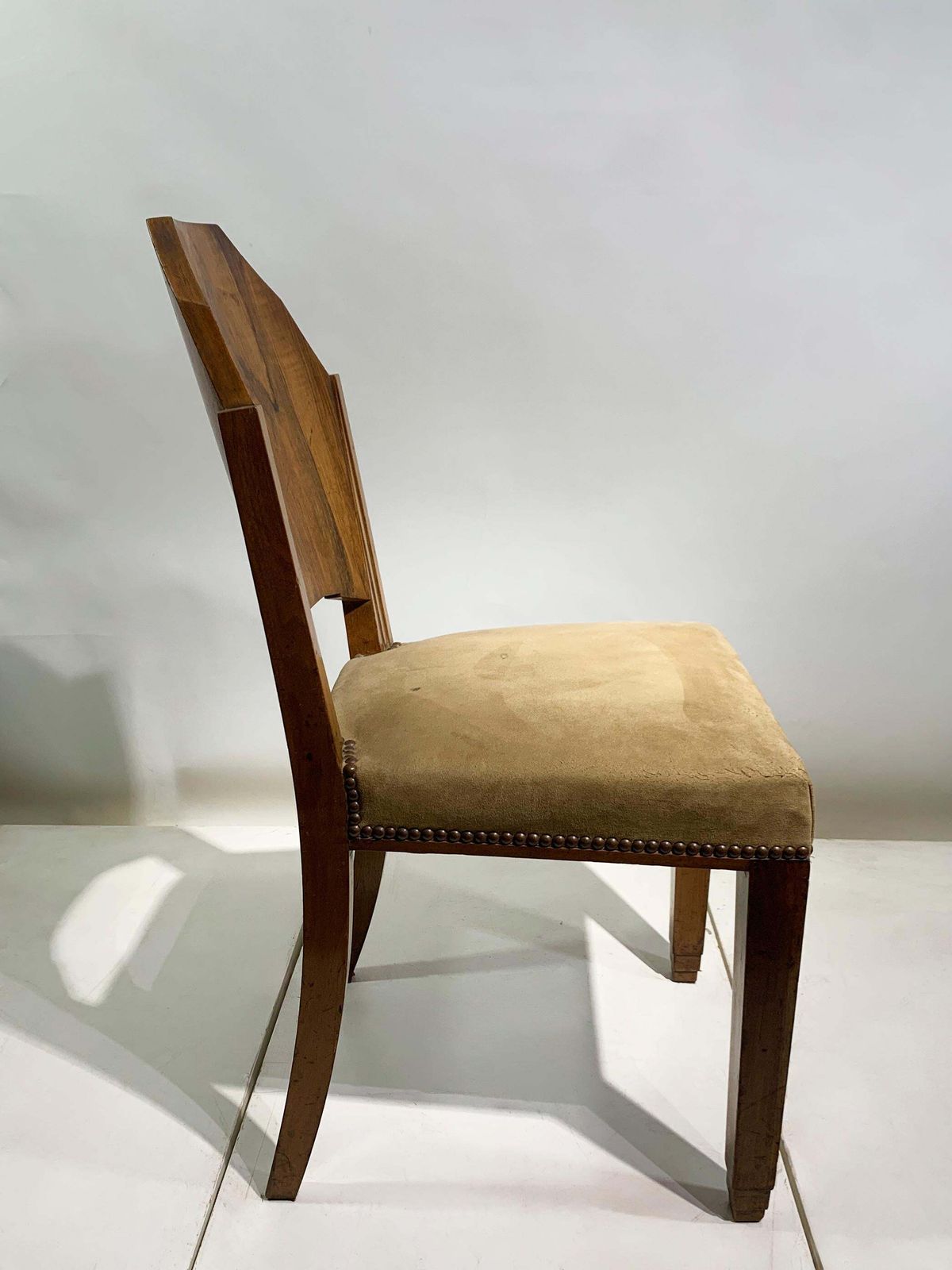 Pair Of Art Deco Side Chairs With Geometric Backs, France, Circa 1930s photo 2360.0