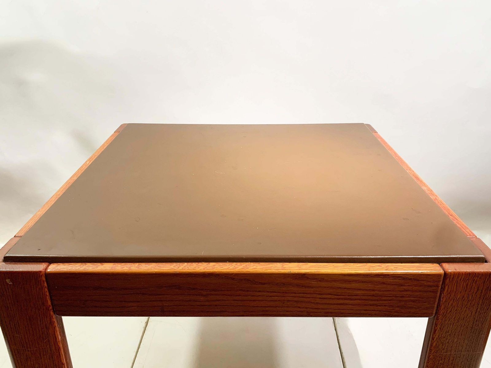 Mid 20th Century Leather And Wood Coffee Table, Circa 1960, France photo for sale