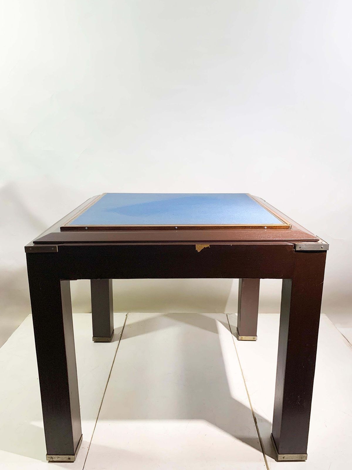 Vintage French Art Deco Game Table, Wood And Brass, Circa 1950 photo 5069.0