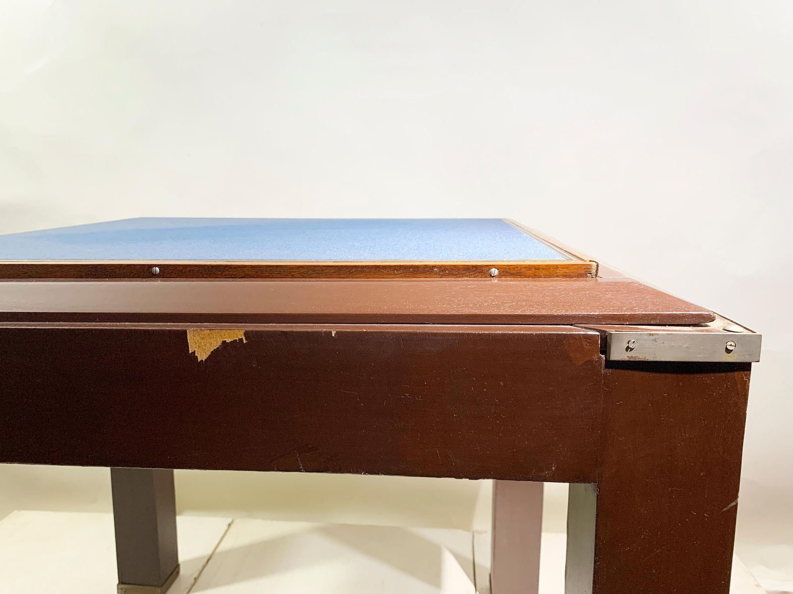 Vintage French Art Deco Game Table, Wood And Brass, Circa 1950 photo vinterior