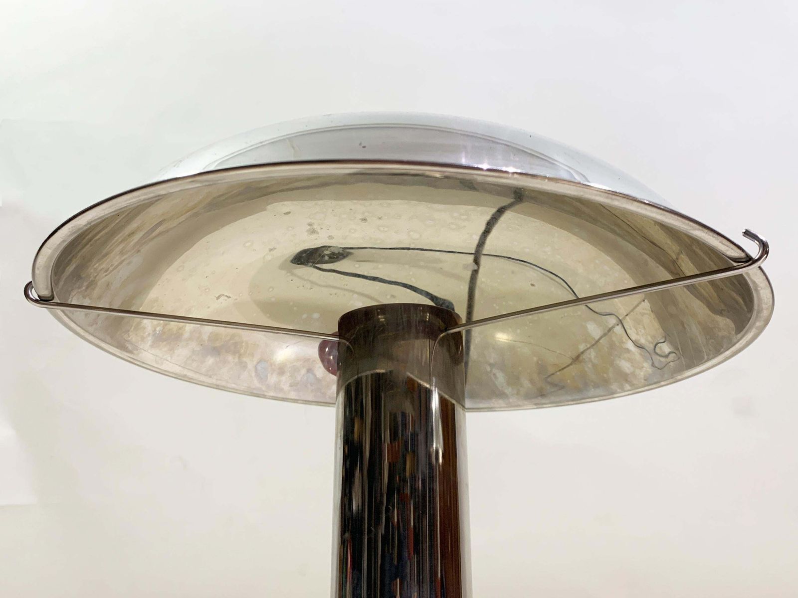3321.0 Pair Of Vintage Chrome "Mushroom" Table Lamps, 1980s photo