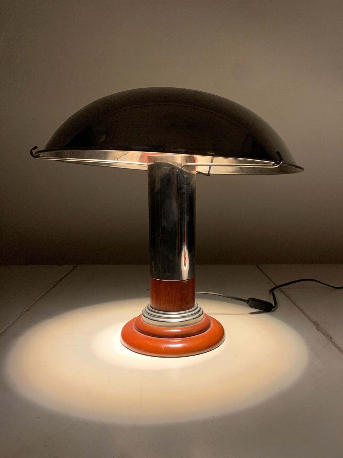 photo buy Pair Of Vintage Chrome "Mushroom" Table Lamps, 1980s