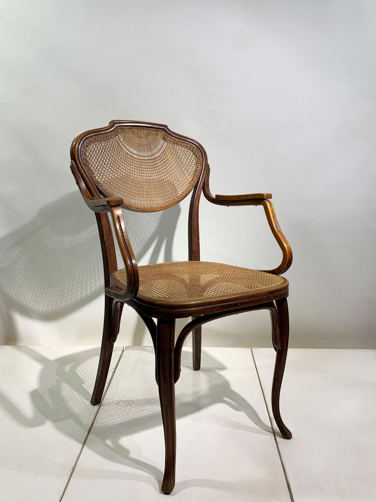 J. & J. Kohn Bentwood Armchair With Rattan Seat And Back, Austria , Circa 1900 photo furniture