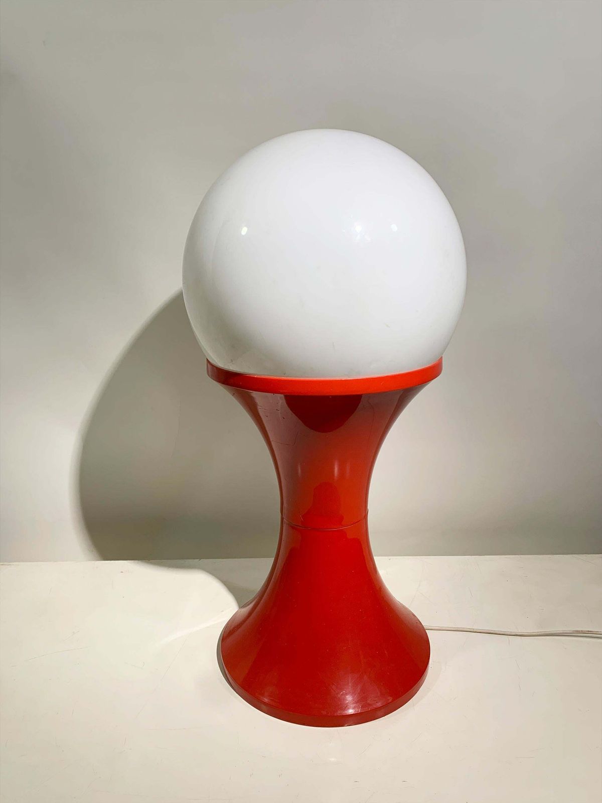 Late 20th Century Space Age Floor Lamp In Red And White Plastic, Circa 1970 photo furniture